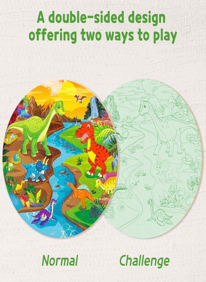SYNARRY Floor Puzzles for Kids Ages 4-6, Large 70 Piece Dinosaur Puzzles for Toddlers Ages 2-4, Dinosaur Puzzles for Kids 4-8, Preschool Toys Gifts for 3 4 5 6 7 8 Years Old Toddlers Boys Girls Child - Image 2